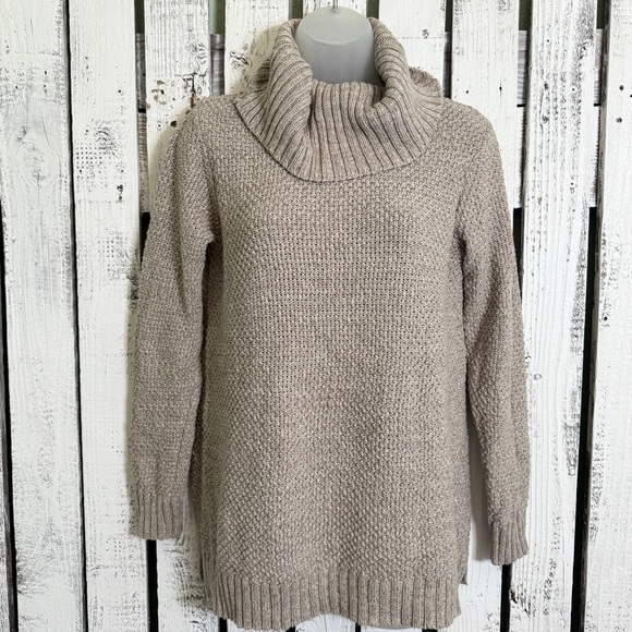 Hilary Radley Turtleneck Sweater Pullover Beige Women’s Small Cozy Casual Fall - Picture 1 of 10